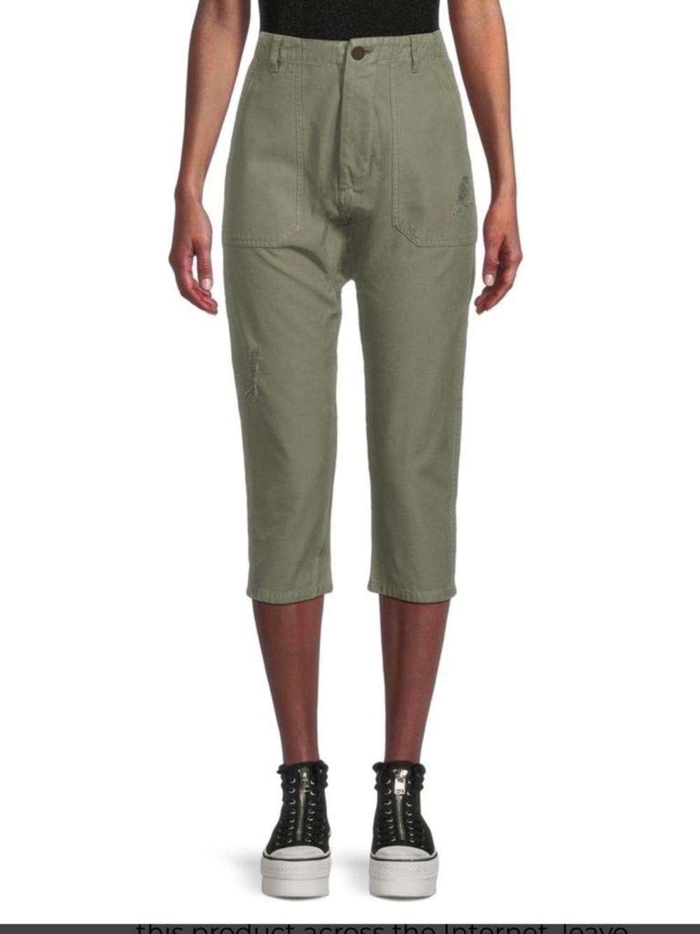 Etienne Marcel Women’s High Rise Cropped Olive Denim Pants | size 25 | New